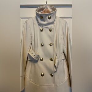 ✨EUC✨ GUESS Elegant Cream Double-Breasted Women's Coat